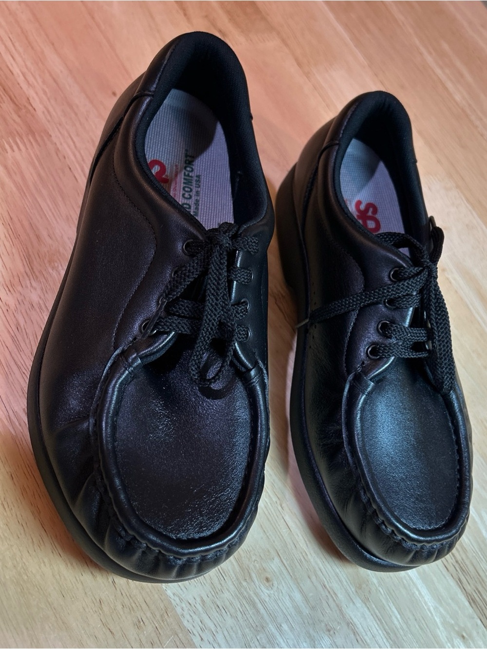 NWOB SAS Shoes Take Time 7.5 WW Leather Tripad Orthopedic USA Black Extra Wide